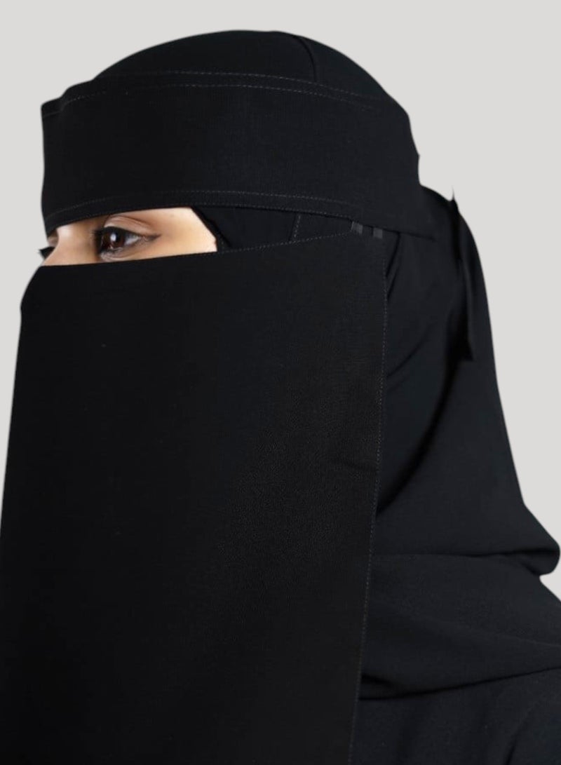 BHNS 2 12 Inch Long Straight Elastic Niqabs Reinforced - Women's Nameless Niqab Elasticated with Soft, High-Quality Fabric, Comfortable and Light on Skin, Slip-Resistant, Washable, Perfect for Everyday and Occasion Use - Image 5
